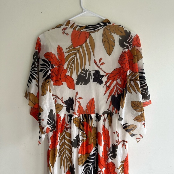 FUZZI Leaf Print Tulle Dress Size Medium - Picture 7 of 8